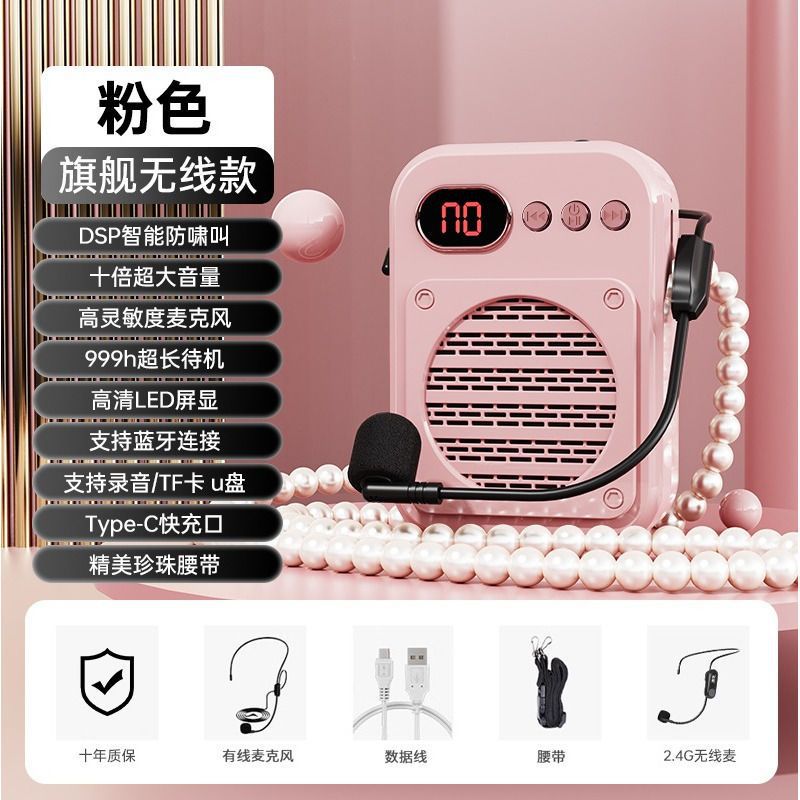 Amplificador de Voz Inalámbrico S25 Plástico Bluetooth 5.3 para Profesores y Enseñanza