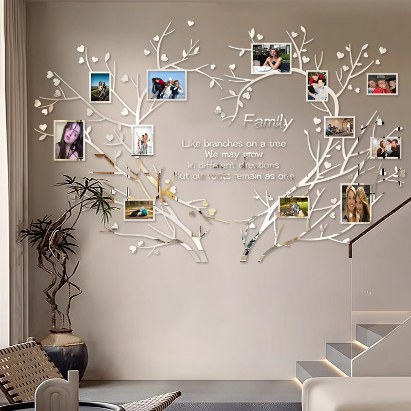 Amazon's Popular 712 Photo Frame Tree Wall Sticker for Room Walls, Living Room Tiles, Home Decoration, Acrylic