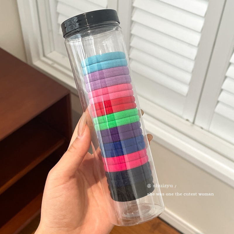 Otoño e invierno, lazo redondo para el cabello enlatado, funda de cuero para el cabello, cuerda para la cabeza, banda elástica circular de alta calidad para mujer, no daña la cuerda para el cabello