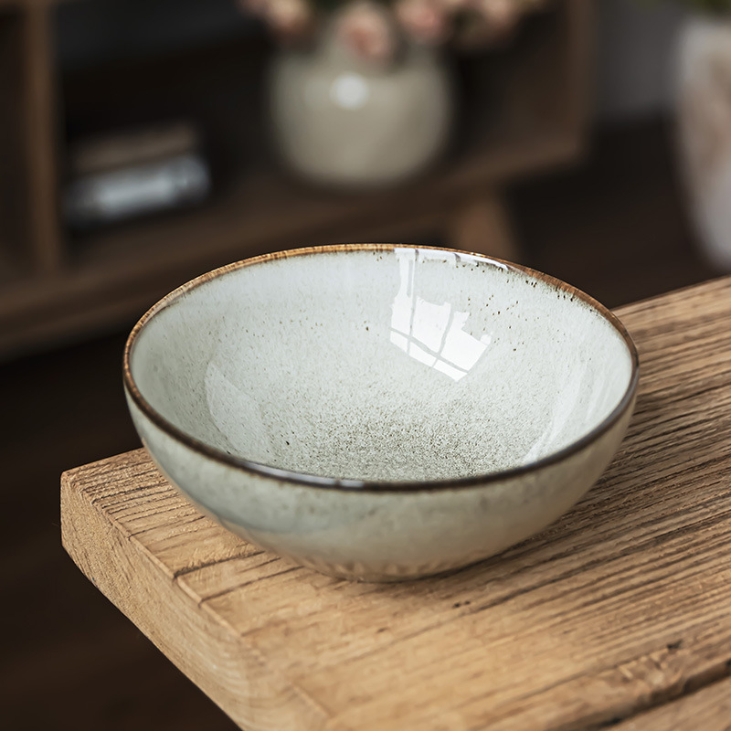 horno japonés esmaltado cuenco de cerámica cuenco de ensalada de frutas cuenco abierto cuenco de mesa retro al por mayor cuenco de fideos cuenco