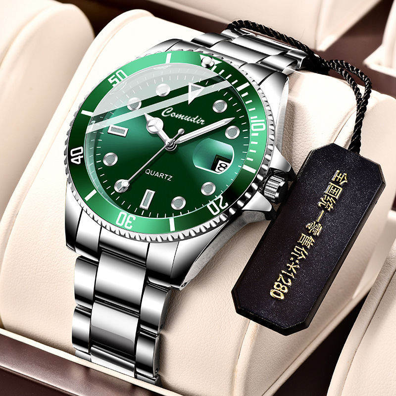 Green Water Ghost Fully Automatic Quartz Watch Men's Watch Trendy Luminous Waterproof Sports Watch Cross-Border Foreign Trade Douyin Dropshipping