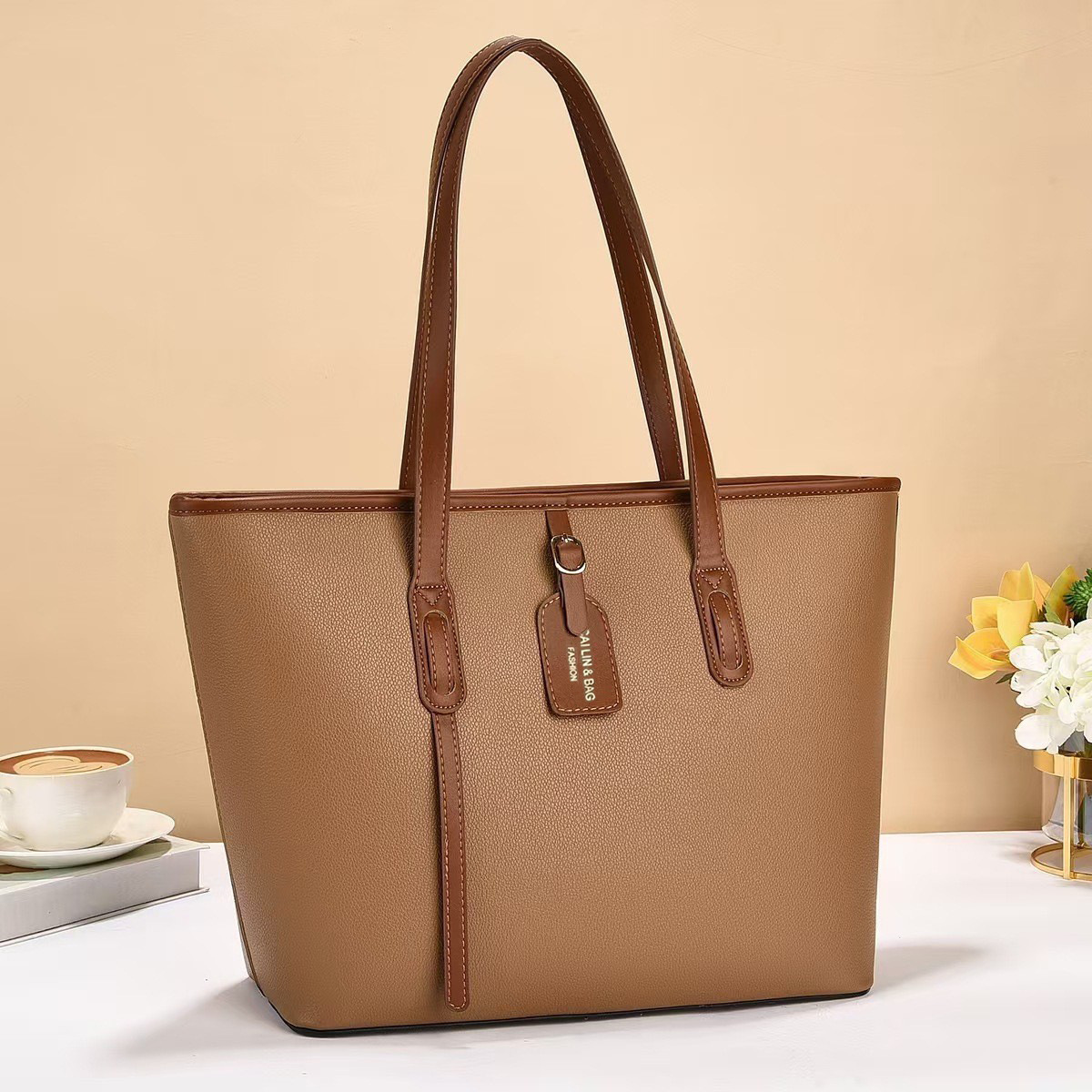 Nuevo estilo minimalista bolso de gran capacidad bolso de gran tamaño bolso de dama bolso de color sólido bolsas de mano versátiles