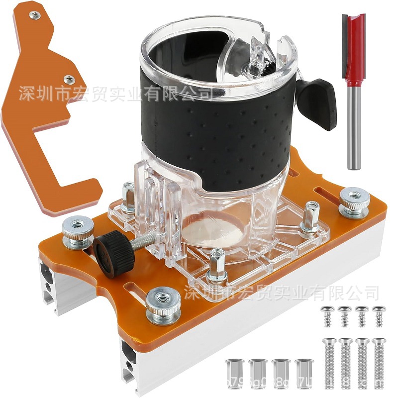 Sujetador invisible 2 en 1, estante ranurado, máquina recortadora de mano, máquina de grabado, localizador ranurado, molde para carpintería de gabinete