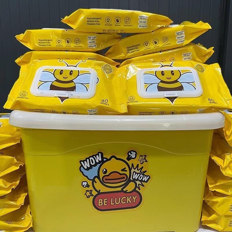 メーカー卸売りのウェットティッシュの小さい蜂の赤ちゃんのウェットティッシュの手の口は大きいカバンでカバーして柔らかくて肌に優しいです。|undefined