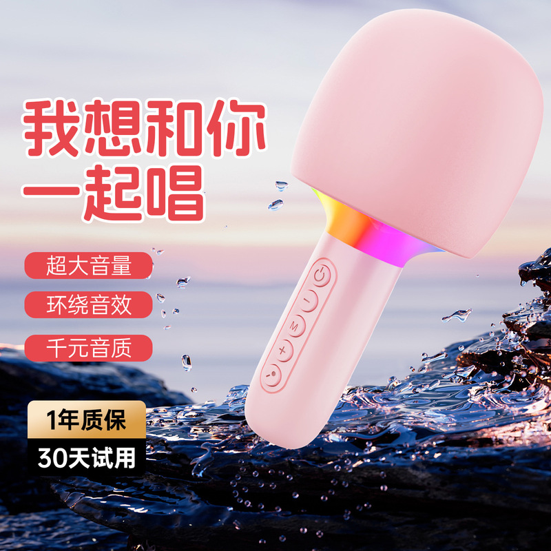Microphone Bluetooth Audio Integrated Microphone KGe Bao Wireless Bluetooth Children's Family KTV Entertainment Singing Artifact