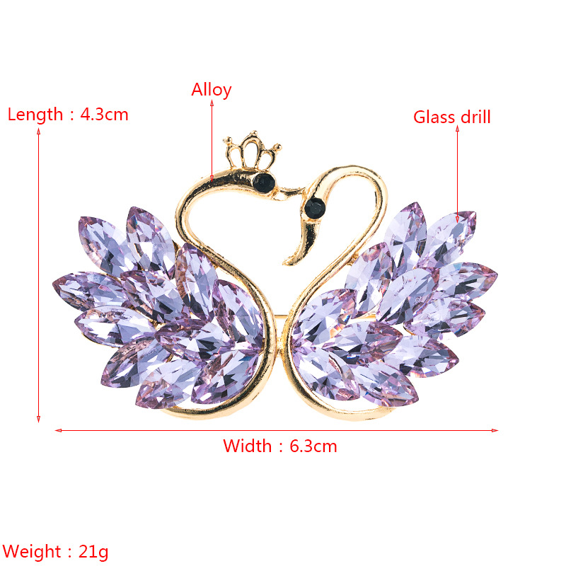 Fashion Swan Alloy Inlay Rhinestone Brooches display picture 1