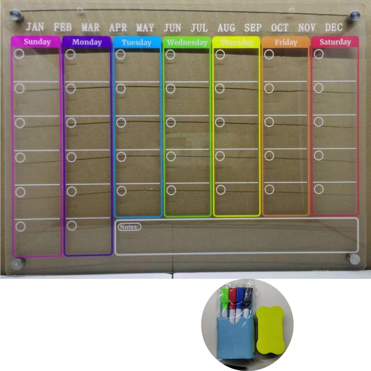 Aitee acrílico magnético seco borrar tablero calendario adecuado para refrigerador transparente seco borrar calendario adecuado para refrigerador image 16