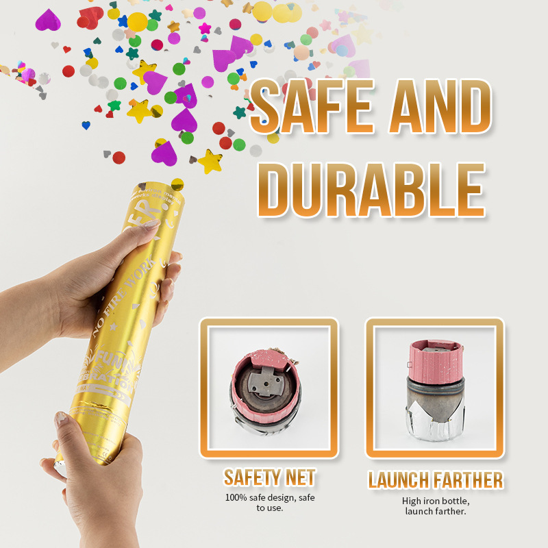 Nuevo Amazon transfronterizo oro plateado confeti saludo de flores fiesta confeti poppe