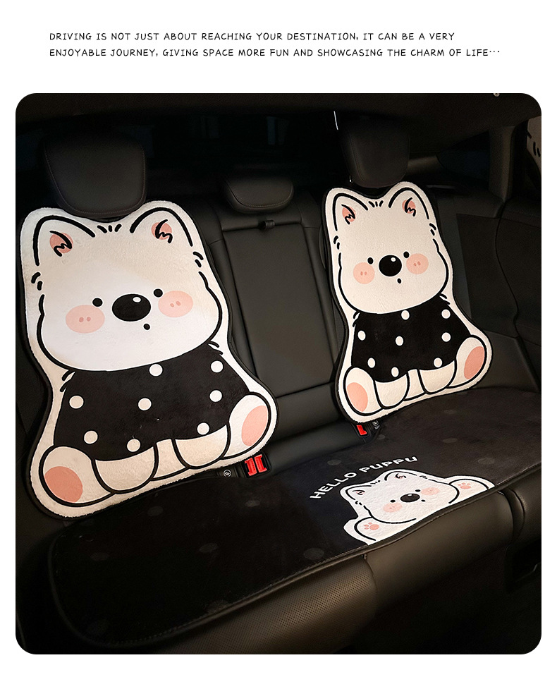 Blue Rain's New Cartoon Car Seat Cushion, Winter Plush Warm Car Seat Cushion, Winter Car Seat Cover for Use in the Car