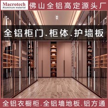 全铝合金SPC蜂窝板一门到顶衣柜橱柜门衣帽间极简玻璃密拼护墙板
