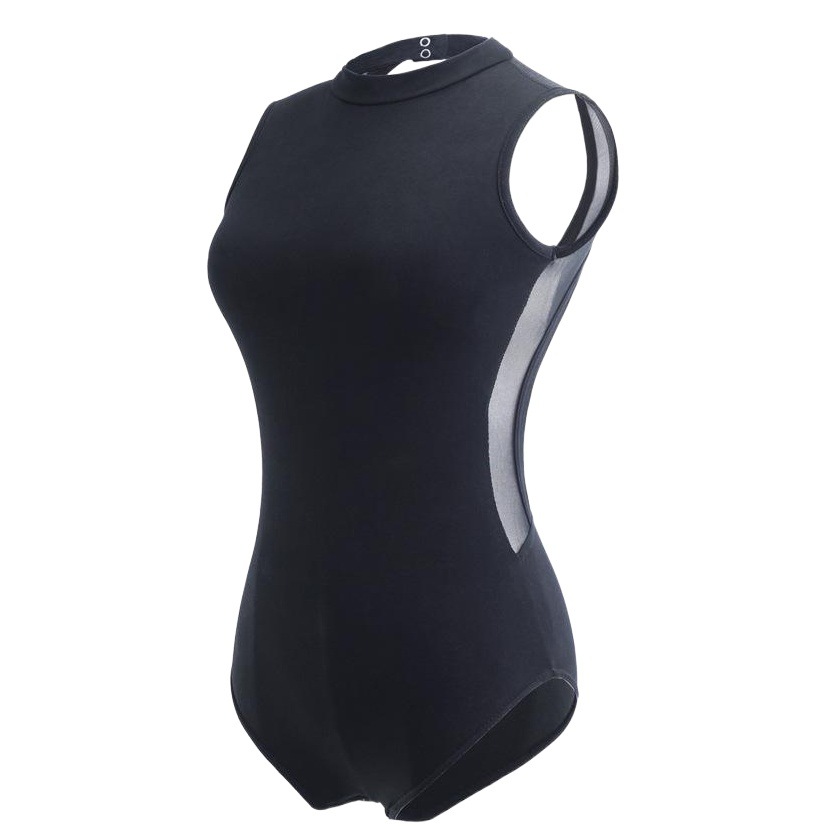 Ropa de práctica de ballet para adultos ropa de baile de cuello alto para mujer ropa de clasificación negra ropa de gimnasia sin espalda ropa de entrenamiento de mono