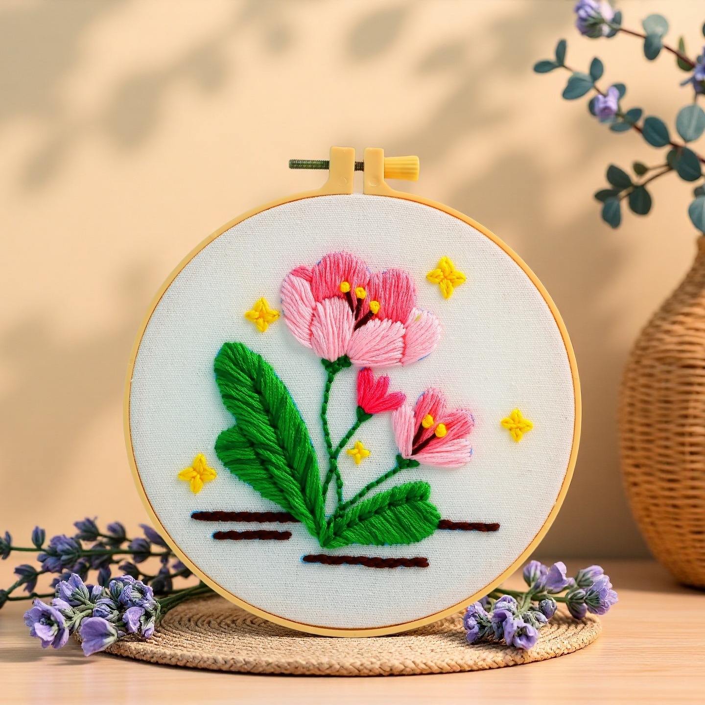 Nuevo paquete de material DIY completo de flores hechas a mano serie de bordado de animales