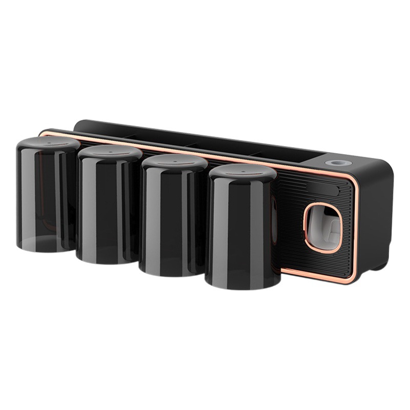 Nuevo titular de cepillo de dientes sin perforaciones montado en la pared titular de la taza de enjuague bucal traje doméstico Almacenamiento Automático de pasta de dientes titular de cepillo de dientes