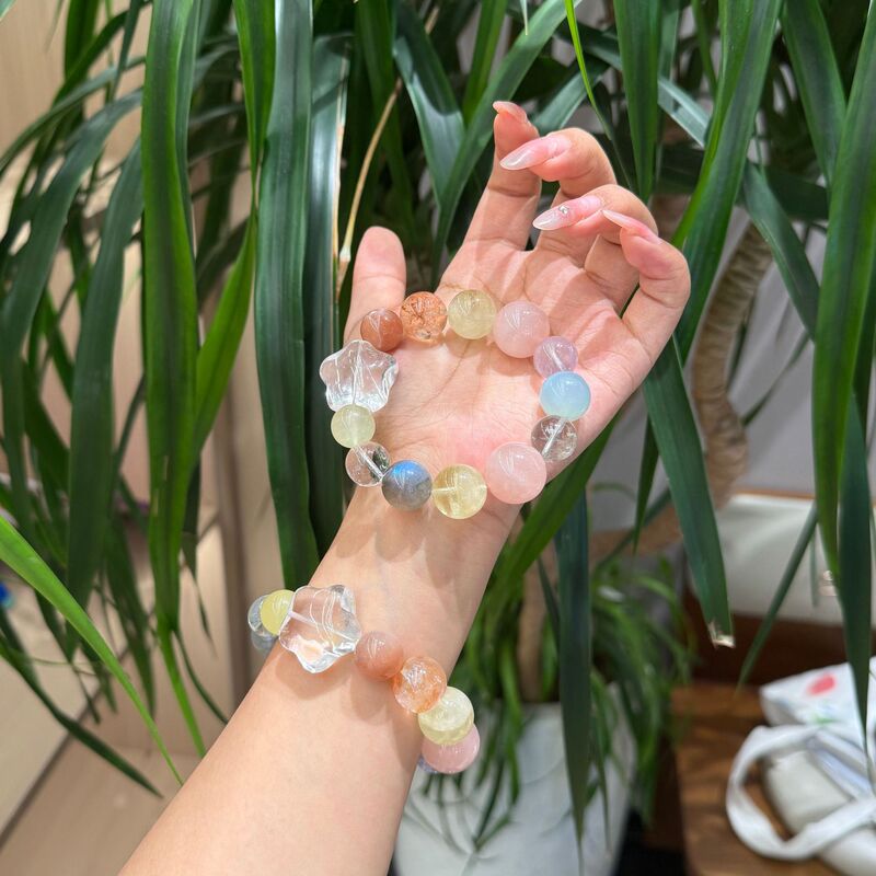 天然水晶マルチドーパミンブレスレットドーパミンキャンディホワイトクリスタルスターローズクォーツアクアマリンムーンストーンシトリン|undefined