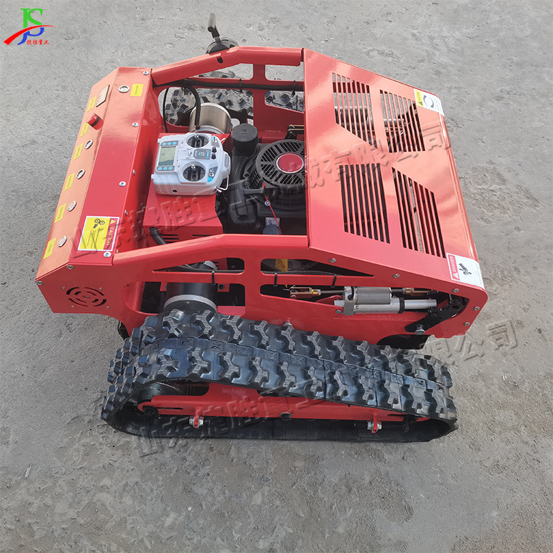 Cortacésped sobre orugas pequeña gasolina control remoto eléctrico reparación de césped con tracción en las cuatro ruedas césped triturador de césped desmalezador agrícola