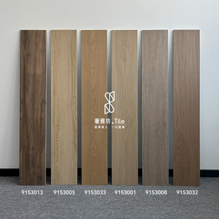 Wood Grain Tiles Floor Tiles Straight Edge Full Porcelain Double Zero 150X900 Imitation Wood Grain Tiles Bedroom Wood Grain Tiles Floor Tiles