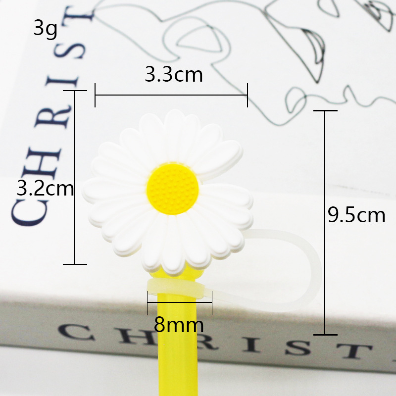 Tapa de paja Spot 7-8mm silicona linda mini muñeca parche tapón a prueba de polvo decoración de pajitas tapón a prueba de polvo