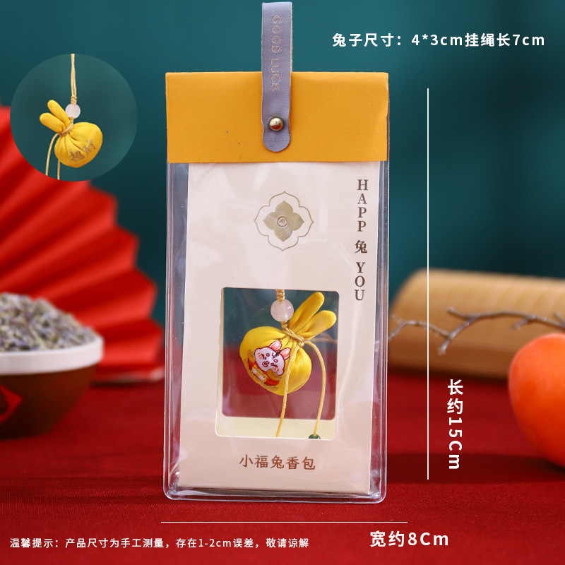 Persimmon Ruyi caramelo conejo bolsita Persimmon bolsita bendición portátil mini bolsita adornos regalo colgante