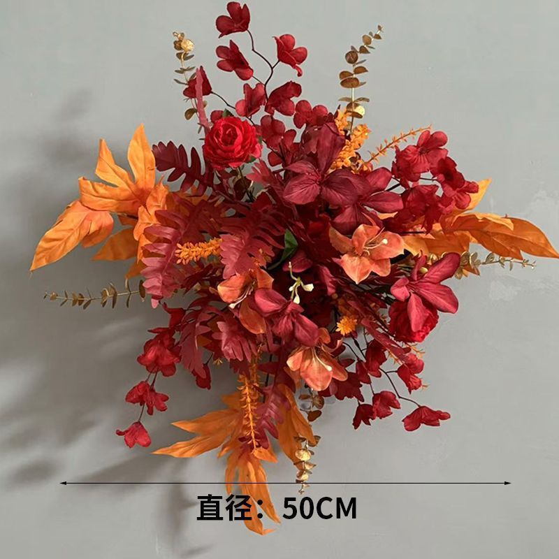 升级大尺寸订婚仿真花排花仿真绢花成品装饰尤加利花排台路婚礼|undefined