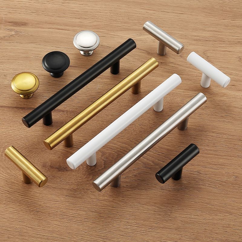 美式不锈钢衣柜门橱柜门拉丝色黑色拉手现代简约抽屉白色金色把手