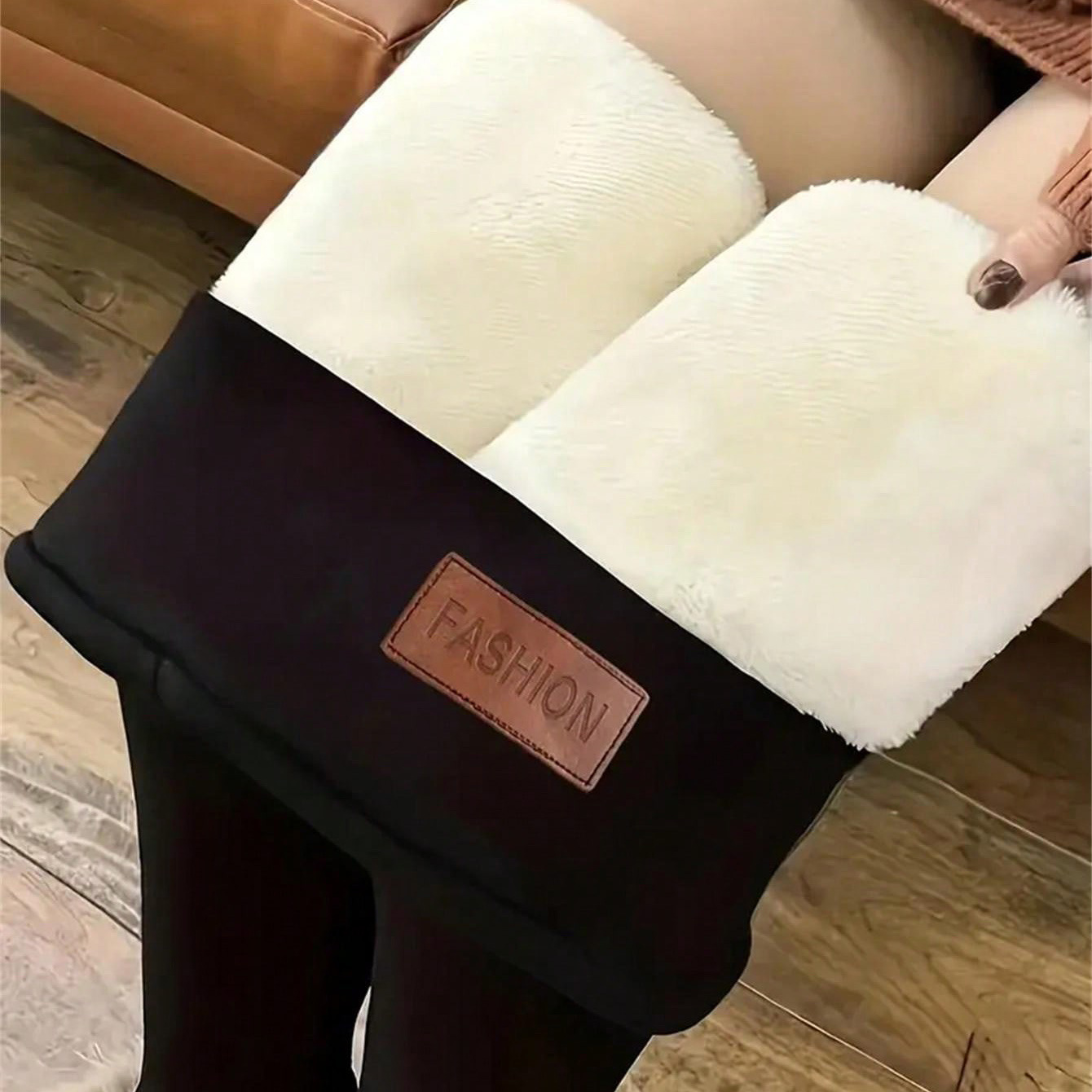 Temu explosivo transfronterizo AliExpress cordero terciopelo más terciopelo engrosamiento leggings de otoño e invierno damas 2025 pantalones cálidos