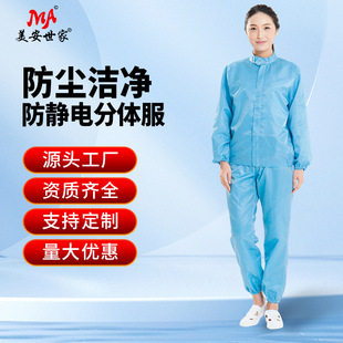 Food and Pharmaceutical Workshop Dust-Proof Work Clothes, Clean Dust-Free Clothing for Men and Women, Anti-Static Split Suit Set for Dust-Free Workshops