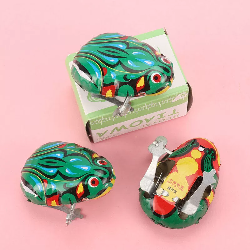 Wind-up classic toy for jumping, frog, wholesale