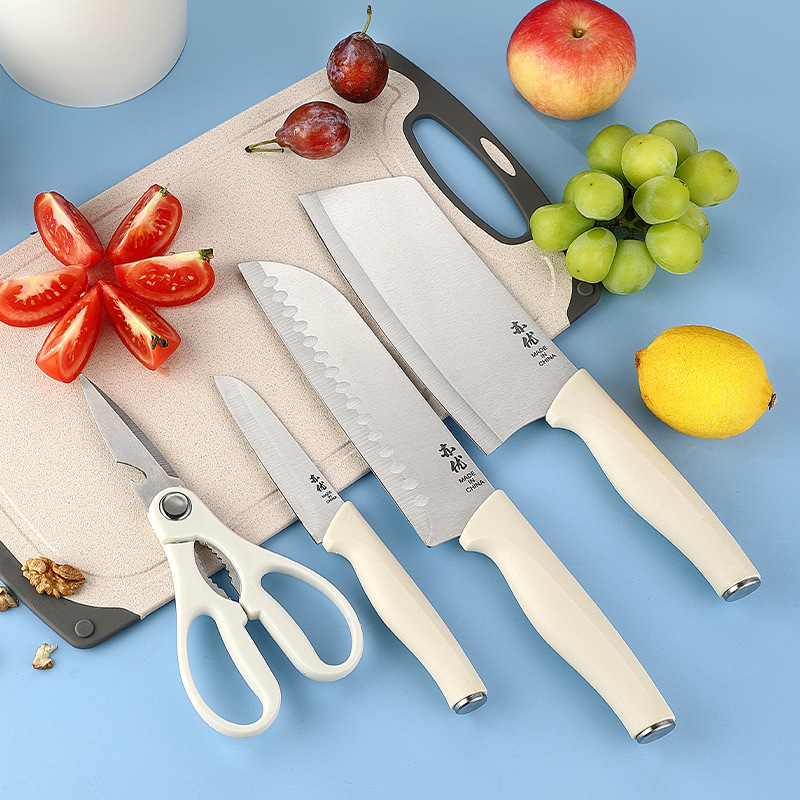 Cuchillo de cocina de acero inoxidable transfronterizo conjunto conjunto de herramientas de cocina cuchillo de cocina casero tablero de corte set completo de siete piezas