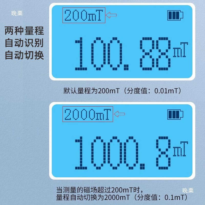 휴대용 디지털 TESLASMETER 고정밀 자기장 강도 플럭스 자기 검출기
