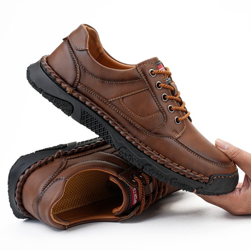 Transfronterizos zapatos casuales de cuatro estaciones zapatos de cuero transpirables al aire libre baja zapatos de montaña hechos a mano zapatos de cuero al por mayor