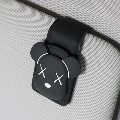 Car Glasses Clip/Bill Clip – Sunglasses and Card Holder - xx-black-bear-b-style-black-u-shaped-eyeglass-clip