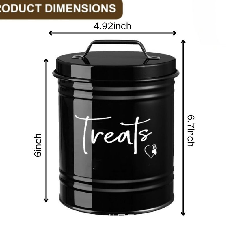 Nueva lata redonda a prueba de humedad de estilo americano, cubo de almacenamiento de comida para perros y gatos de hojalata, cubo de almacenamiento de bocadillos para mascotas, portátil con tapa