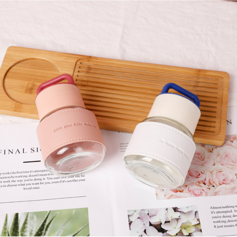 Customized Portable Mini Trendy Chubby Cup, Instagram-Style Portable Transparent Glass Cup, Gift Water Cup, Souvenir Cup