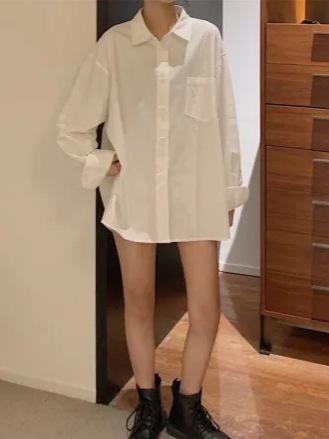 韩版新款春秋大码JK制服衬衣学院白色长袖衬衫上衣工作服一件代发