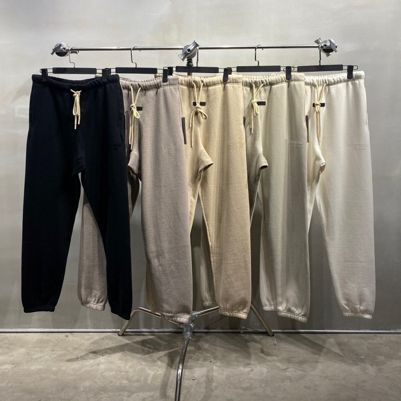 Fog Cloud Series Fear of God Multi-Thread Essentials Trendy Brand Autumn and Winter Velvet Small Letter Drawstring Pants