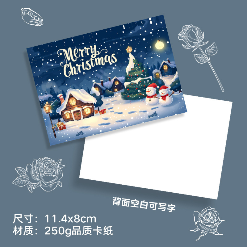 クロスボーダーアマゾンクリスマスグリーティングカード手書きありがとう祝福メッセージカードギフト装飾小さなカード英語スタイル|undefined