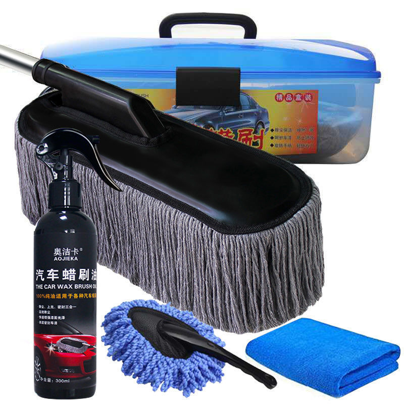 업그레이드된 왁스 브러시 + 플라스틱 상자 + 왁스 오일 + 수건 + 작은 브러시✓✓