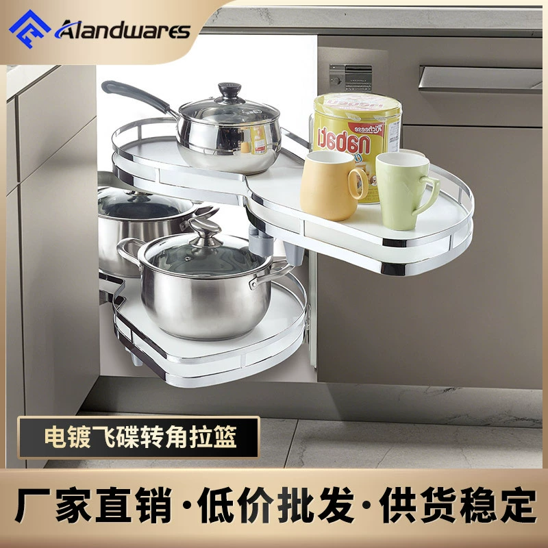 Кухонный шкаф, корзина, угловая корзина, двухслойная стойка для хранения, стойка для кастрюль, летающая тарелка, корзина для хранения, корзина для хранения, оптовая продажа