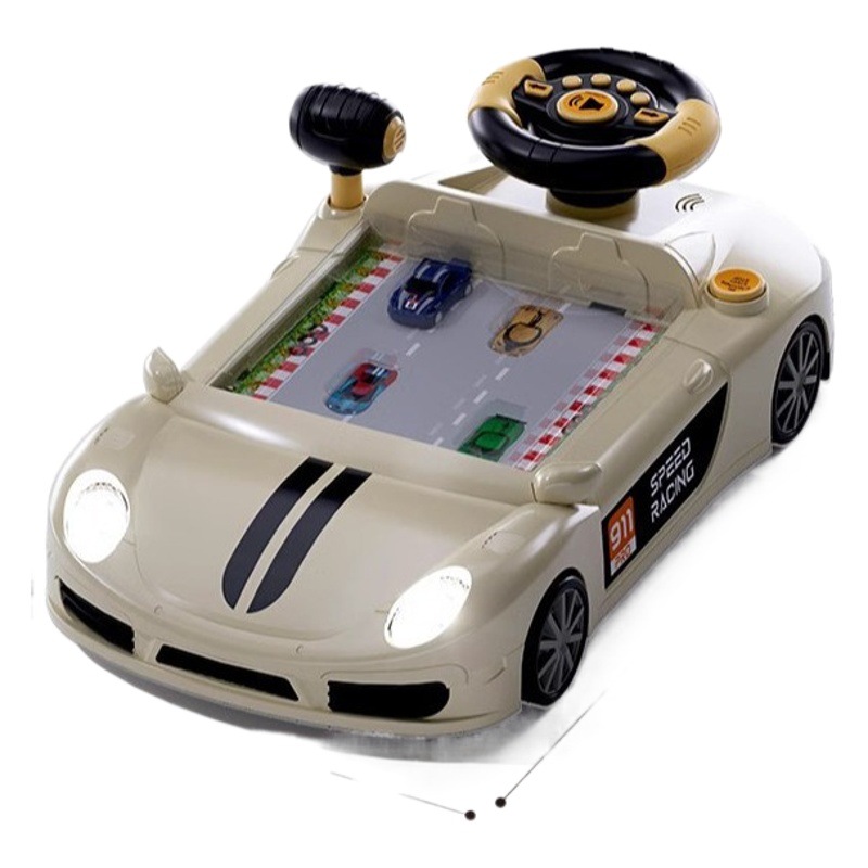 Historia de educación temprana Máquina de juego de aventura de coches de carreras simulación volante multifunción conducción juguete rompecabezas para niños