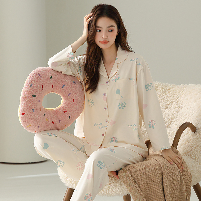 LYOCELL TENS COTTON 여성용 파자마 반팔 바지 여름 얇은 유행 소녀의 집 옷 세트 여성용 잠옷