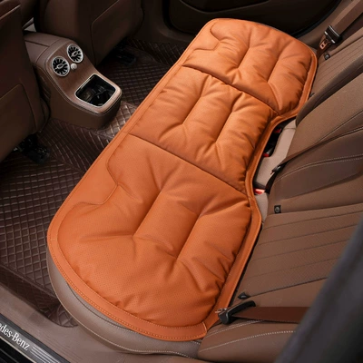 Nappa Leather, High-End Feel, Thickened Seat cushion, seat cover - perforated-leather-ideal-orange-single-rear-seat
