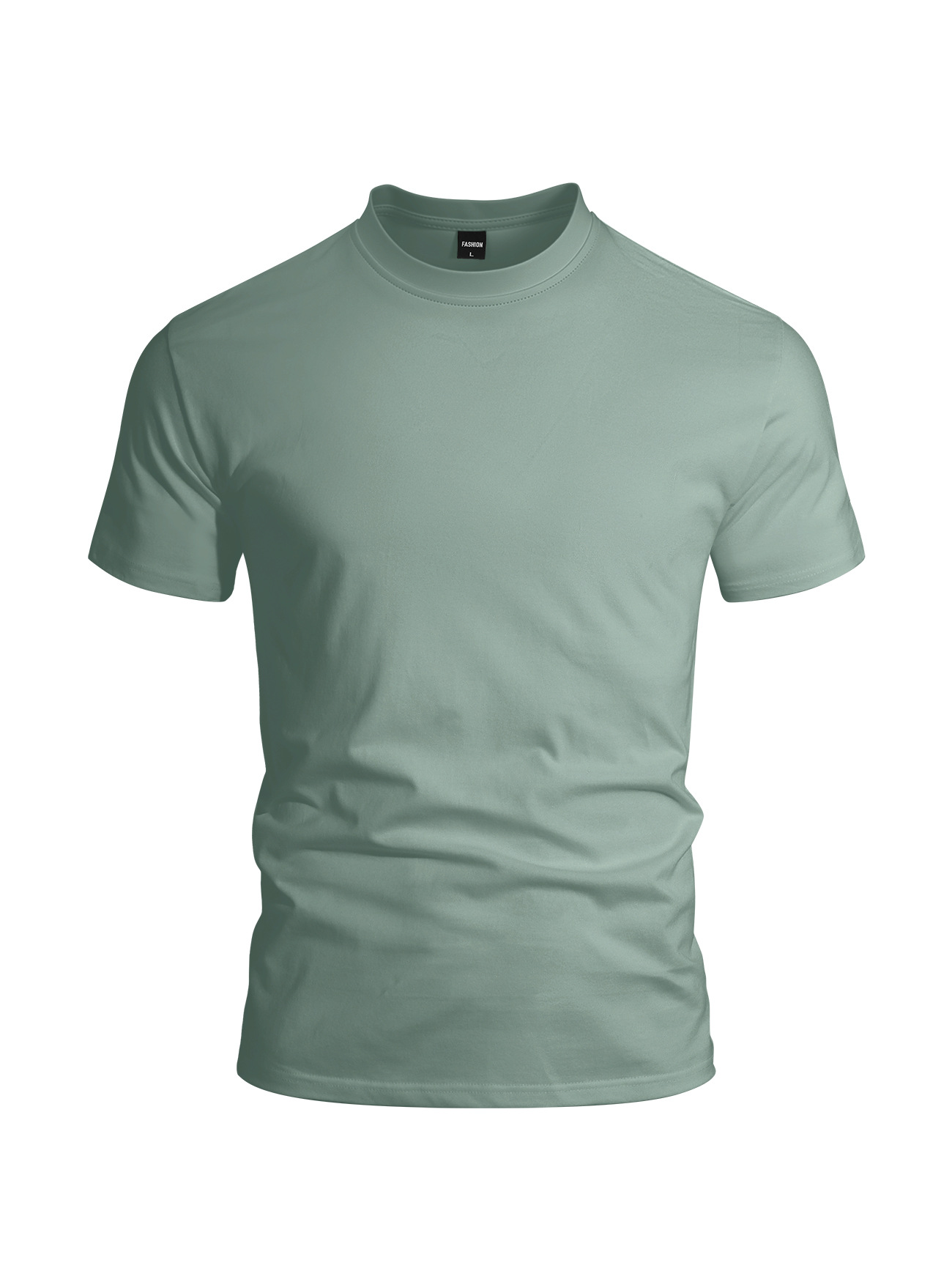 Estación independiente transfronteriza Europa y Estados Unidos hombre marca de moda tela de sudor de color sólido Henry cuello grande camiseta deportiva de manga corta de comercio exterior