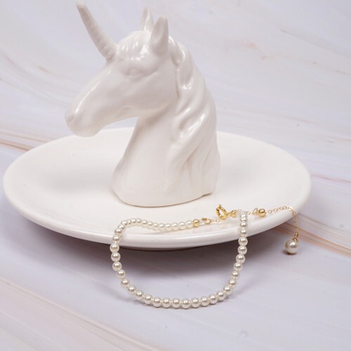 3mm Mini Pearl Delicate Chain Bracelet 14k Gold Plated Women's Sweet Simple Stylish Korean Version Chic Stackable Wholesale