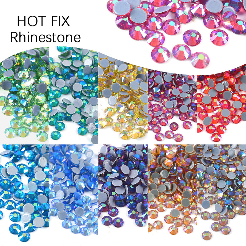 Imitation Austrian Hot Melt Hot Melt Adhesive Bottom Glass Rhinestone DIY Mobile Phone Shell Beauty Clothing Decoration Accessories Flat Bottom Rhinestone