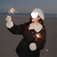 花栗鼠小姐 雪宝3.0 仿貂毛领外套小个子短款超好看收腰羽绒服女