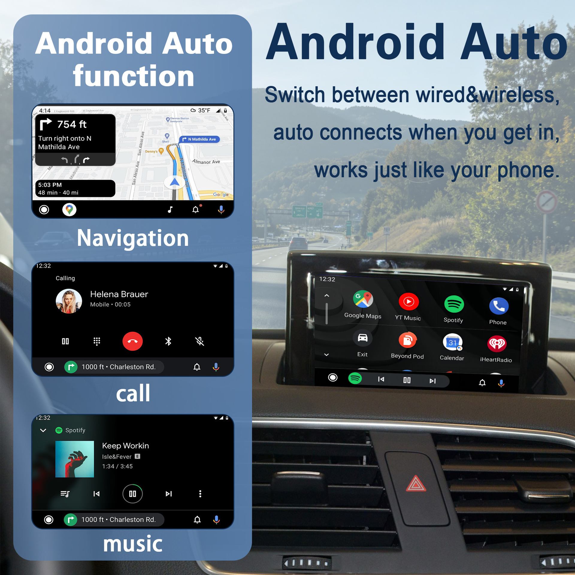 Wireless Carplay/Hicar Upgrade Suitable for Audi A1 Q3 2012-2018 Original Car Multimedia Decoder
