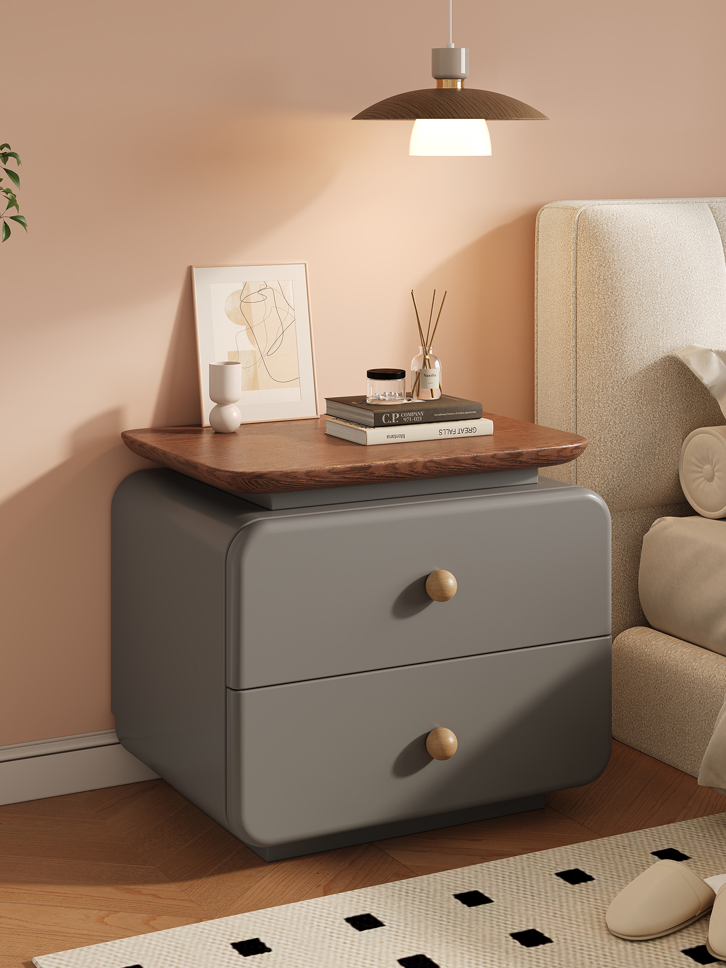 레드월넛+다크그레이