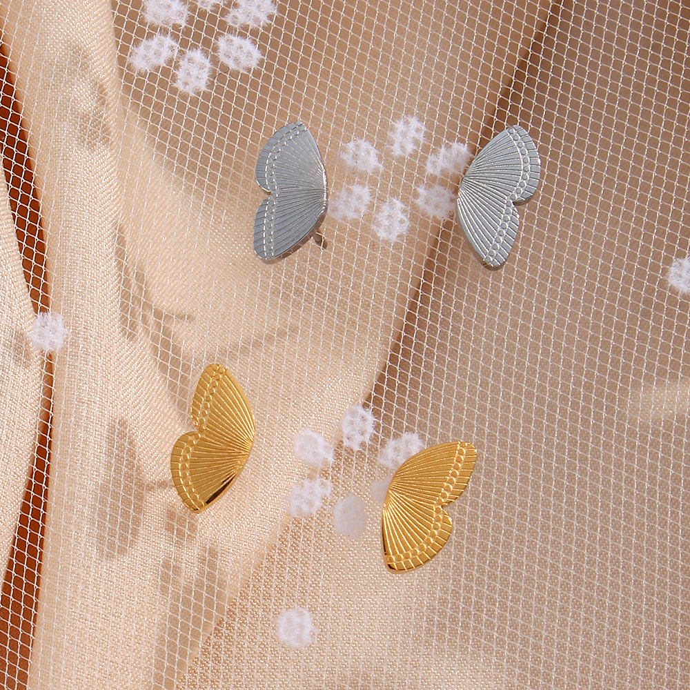 2022 Fashion New Wholesale Mini Butterfly Stainless Steel Earrings