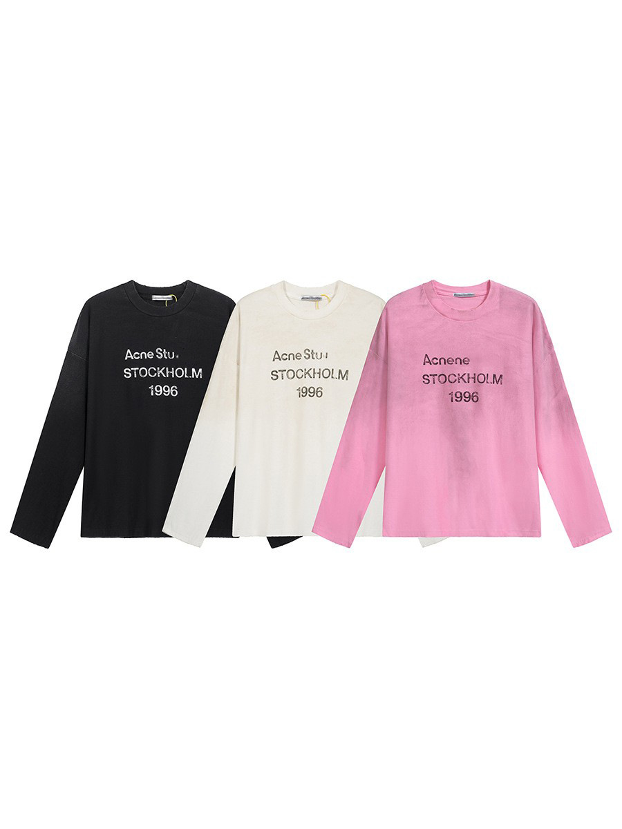 潮牌AC1996水洗いして古いアルファベットのプリントをします。