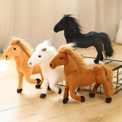 クロスボーダースポットシミュレーション馬人形ぬいぐるみ白馬黒馬茶色の馬クリスマスギフトソファ家具装飾
